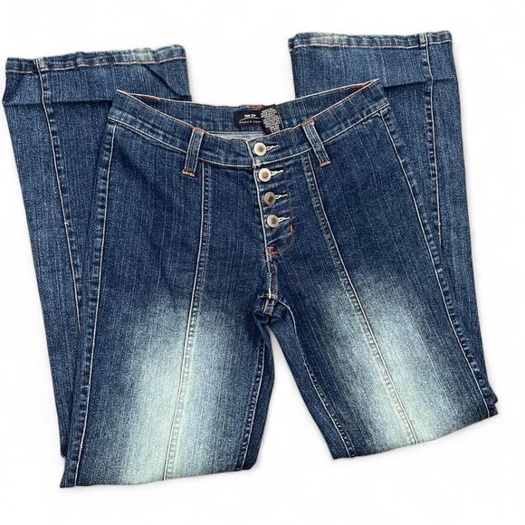 Y2K Grunge Low Rise Faded Flare Jeans - Picture 1 of 6